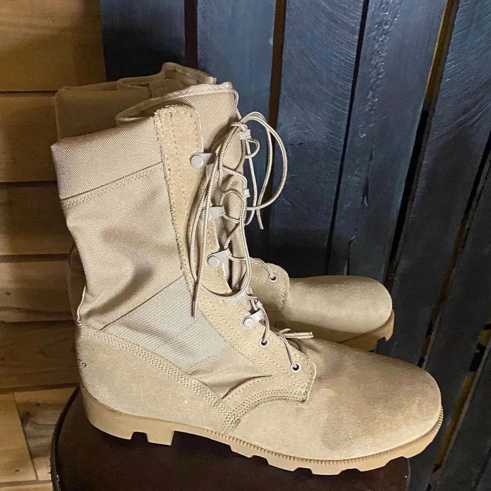 Wellco T130 Tan Hot Weather Lace-Up Jungle Boots size 12W (wide)